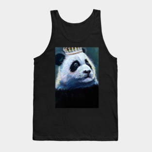 Panda with Crown Oil Painting Tank Top
